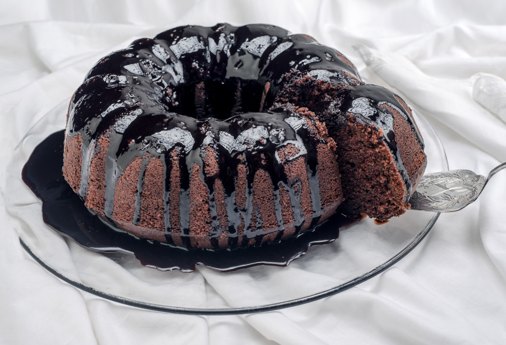 Chocolate cake with chocolate icing